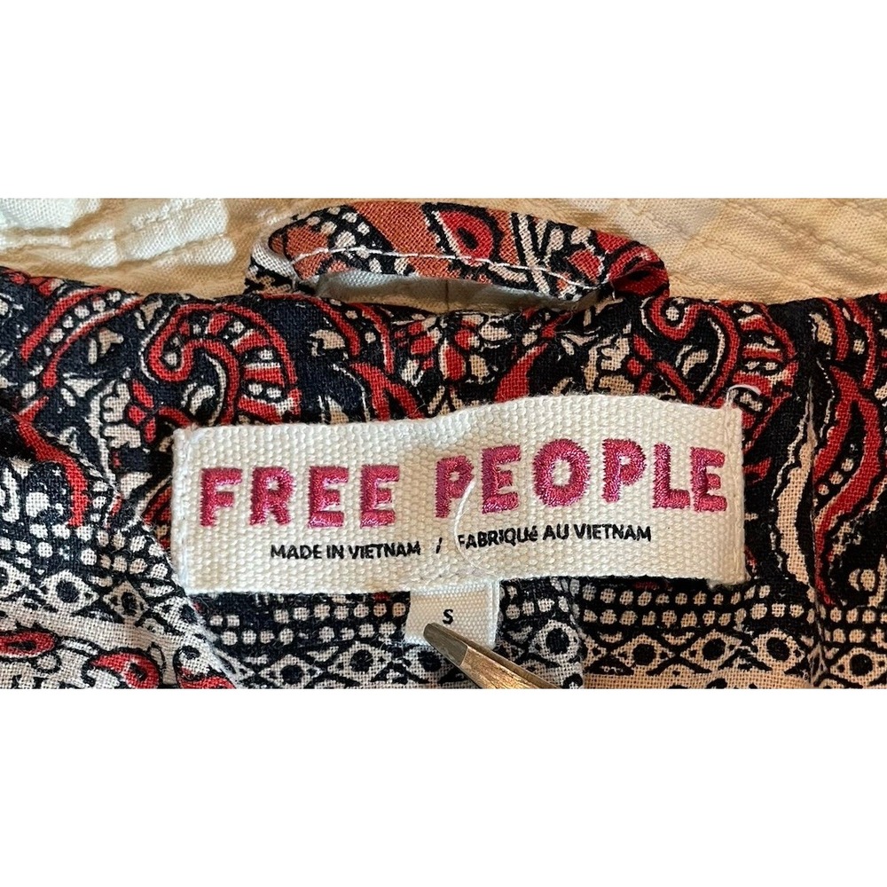 Free People Rowan Cotton Gauze Double Breasted Blazer Jacket in Ecru/Cream Sm - Picture 4 of 7